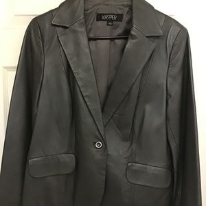 Leather blazer jacket